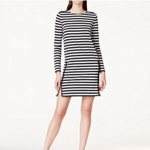 Micheal KORS long sleeve striped zipper dress size S.